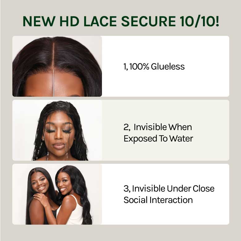 Klaiyi 5x5 HD Blend Away™ HD Lace Wig 180% Density Water Wave Glueless Wigs Melted All Skin Flash Sale