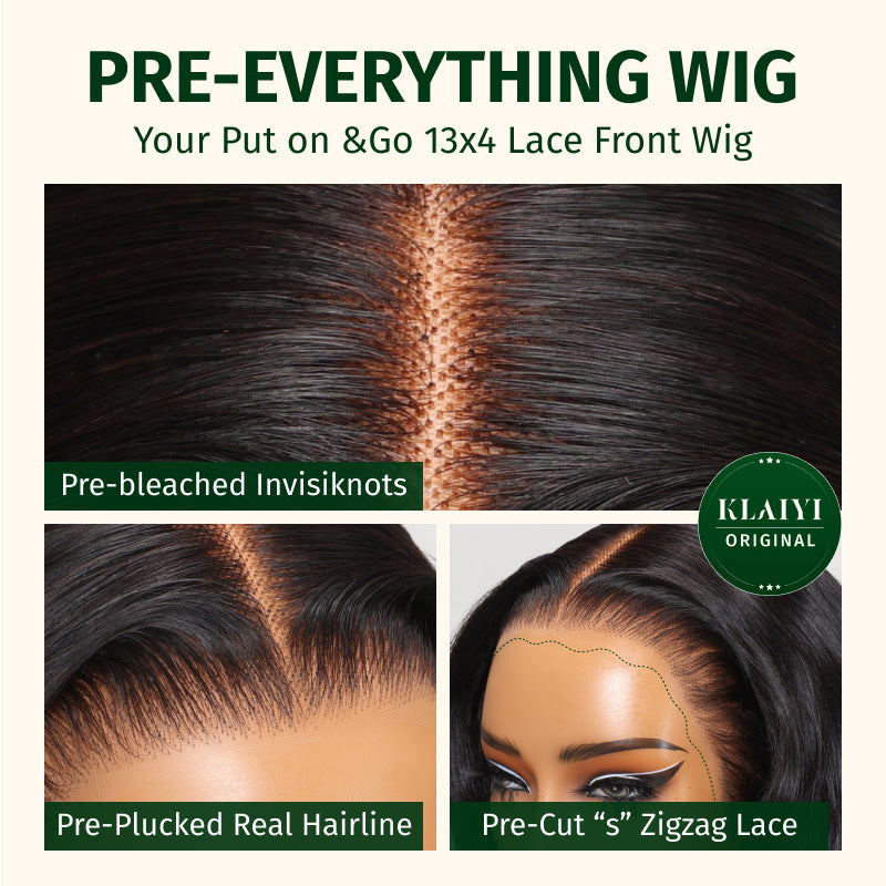 Klaiyi Straight Hair 7x5 Bye Bye Knots 13x4 Pre-Everything Put On and Go Glueless Wig  Flash Sale Affordable Lace Part Wig