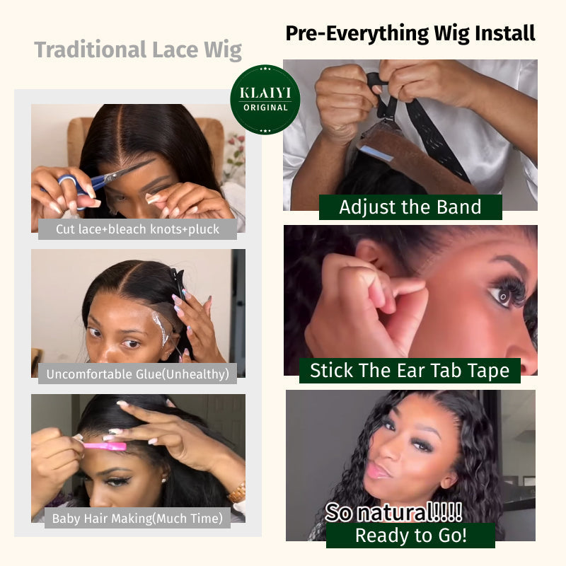 Klaiyi Hair Reddish Brown Water Wave 13x4 Lace Front Wigs / Upgrade 13x4 Pre-everything Wig Flash Sale