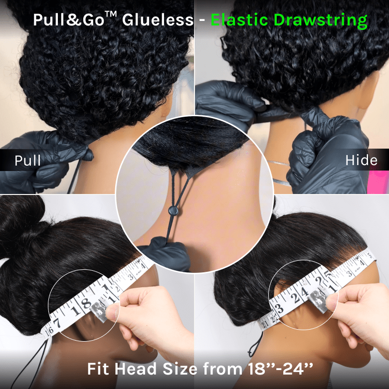 Klaiyi  7x5 Upgrade Yaki Straight Wig with Invisible Drawstring Pull and Go Glueless Wigs Flash Sale