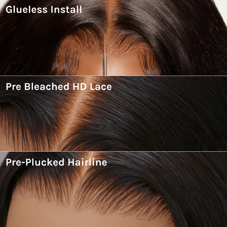 Klaiyi Yaki Straight Skin Melt 5x5 HD Blend Away™ Lace Wigs 180% Glueless Human Hair Wigs