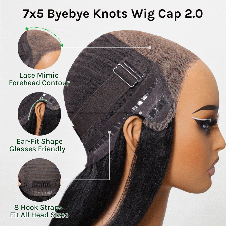 Klaiyi Bye Bye Knots Wig 7x5 Glueless Lace Black to Chestnut Brown Ombre Loose Wave Wig With Bleached Knots Flash Sale
