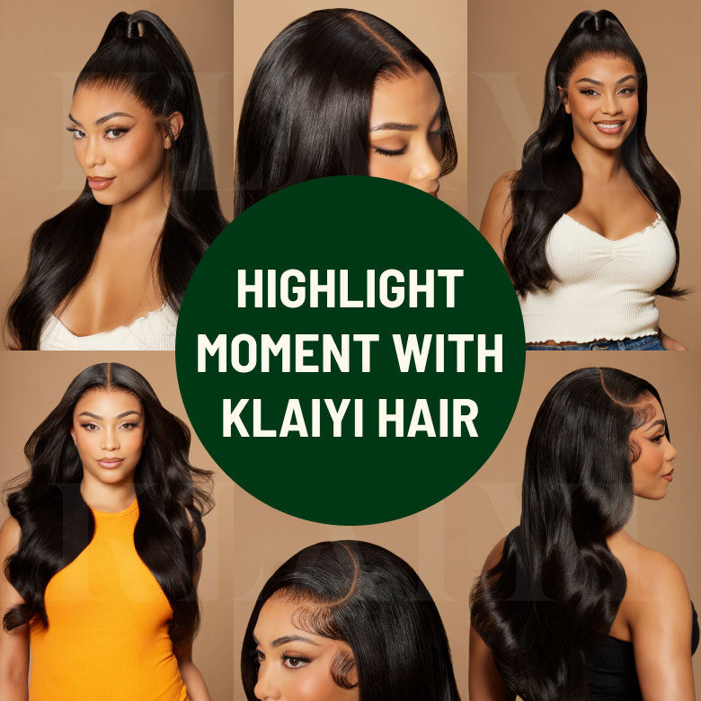 Klaiyi 7x5 Bye Bye Knots /13x4 Drawstring Body Wave Glueless Human Hair Wig Flash Sale