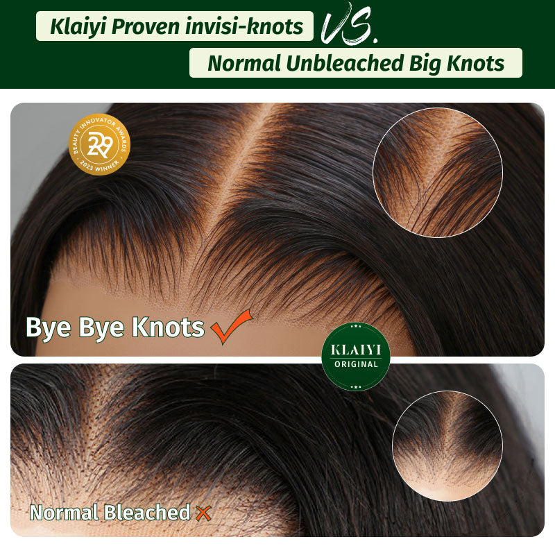 Extra 60% OFF |  Klaiyi Reddish Brown Jerry Curly Put on & Go Glueless Wig with Bleached Knots