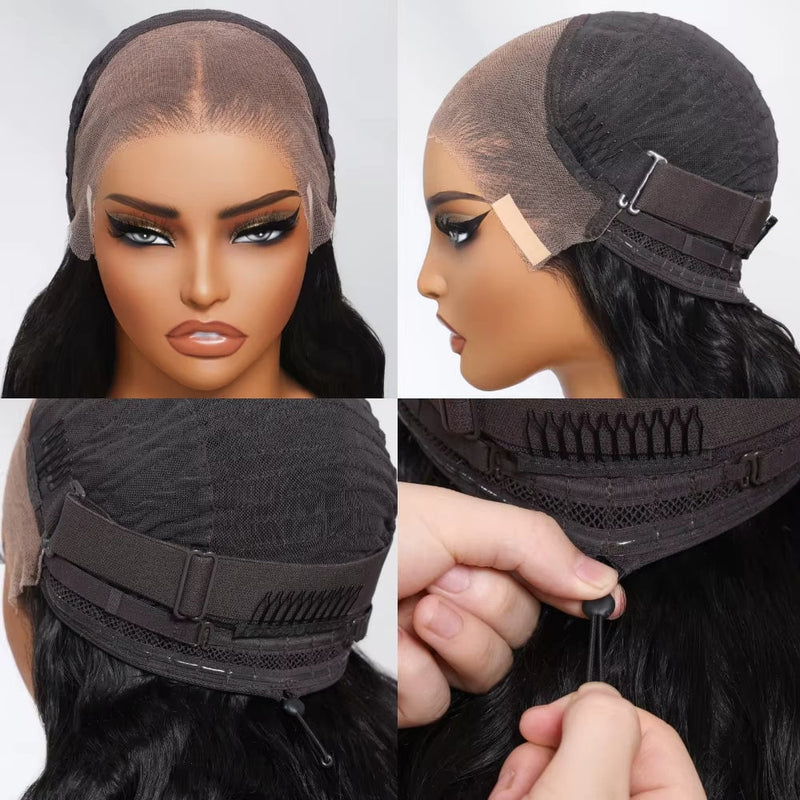 Klaiyi Water Wave 13x4 Pre Everything Lace Front Wig with Invisi Drawstring Put On and Go Glueless Human Hair Wig Flash Sale