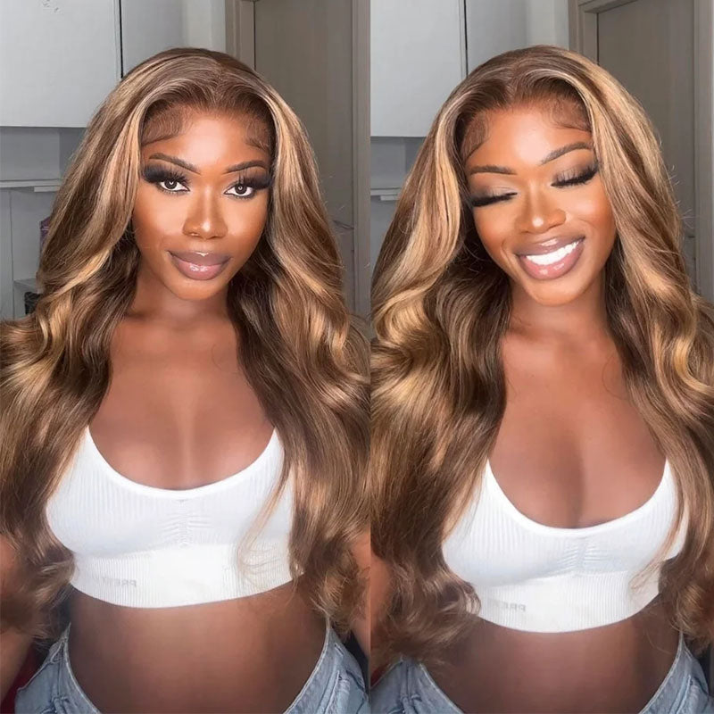 Klaiyi 7x5 Highlight Blonde Body Wave Bye Bye Knots Wig 4.0  Put On and Go Bleach Knots Wig Human Hair Flash Sale