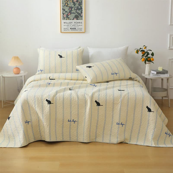 Pure Cotton Black Cat Soft Reversible Quilt