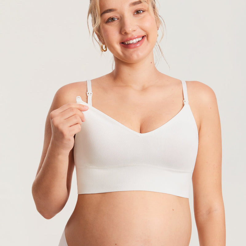 Ribbed V Neck Nursing Bralette