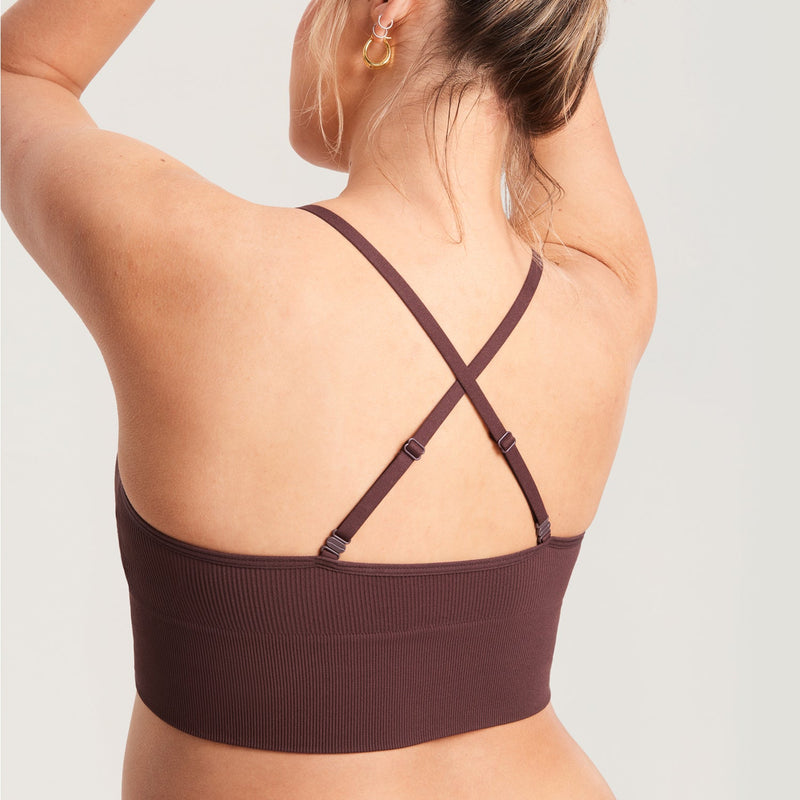 Ribbed V Neck Nursing Bralette