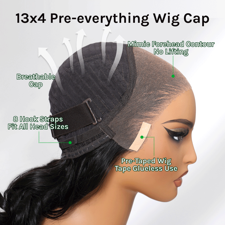 Klaiyi 13x4 /7x5 3D Fluffy Body Wave Lace Frontal Wig with Bangs & Layers Pre everything Wigs Human Hair Flash Sale