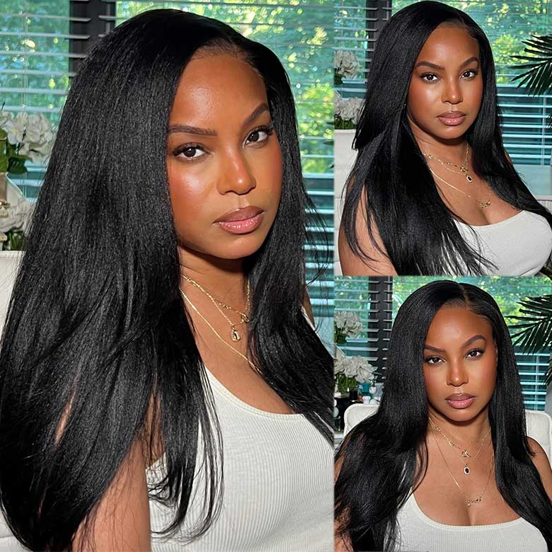 Klaiyi Yaki Straight Skin Melt 5x5 HD Blend Away™ Lace Wigs 180% Glueless Human Hair Wigs