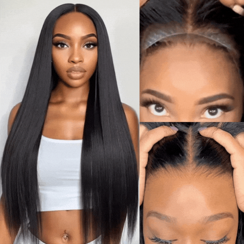 Klaiyi Yaki Straight Skin Melt 5x5 HD Blend Away™ Lace Wigs 180% Glueless Human Hair Wigs