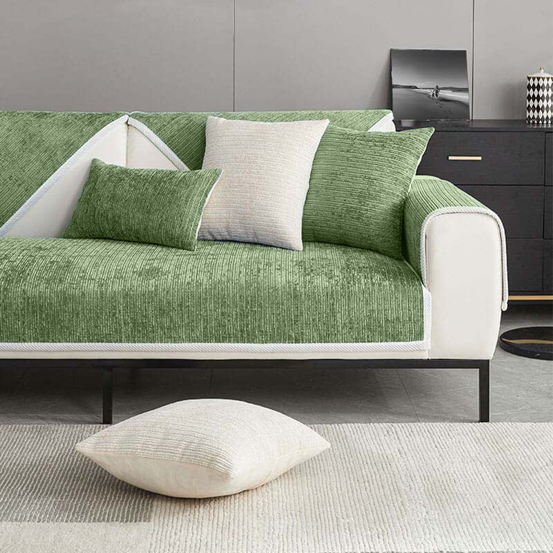 Waterproof Antimicrobial Simple Chenille Fabric Anti-scratch Couch Covers