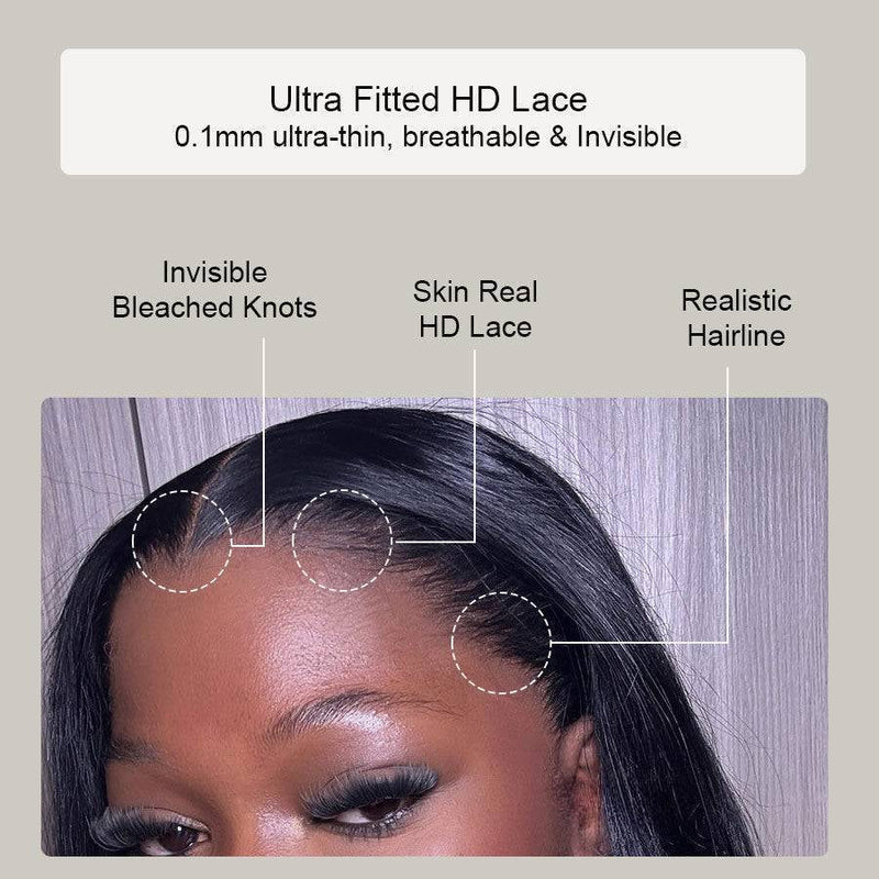 Klaiyi Yaki Straight Skin Melt 5x5 HD Blend Away™ Lace Wigs 180% Glueless Human Hair Wigs
