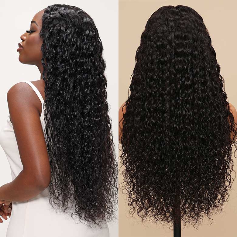 Klaiyi Water Wave 5x5 HD Blend Away™ Lace Wig 180% Glueless Wigs Melted All Skin Human Hair