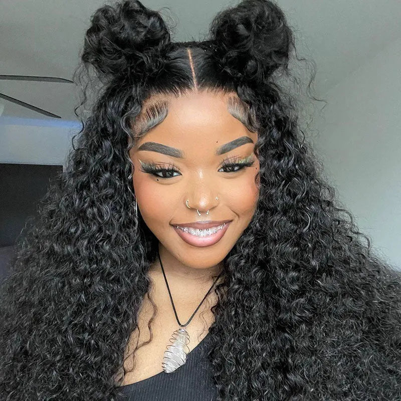 Klaiyi Jerry Curl Human Hair Wigs 7X5 Bye Bye Knots Lace Closure Wigs Flash Sale