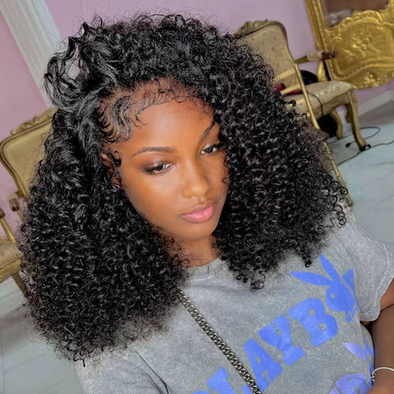 Klaiyi 4C Kinky Edge Wig Realistic Super Natural 4C Kinky Curly 7x5 Bye Bye Knots Wig Flash Sale