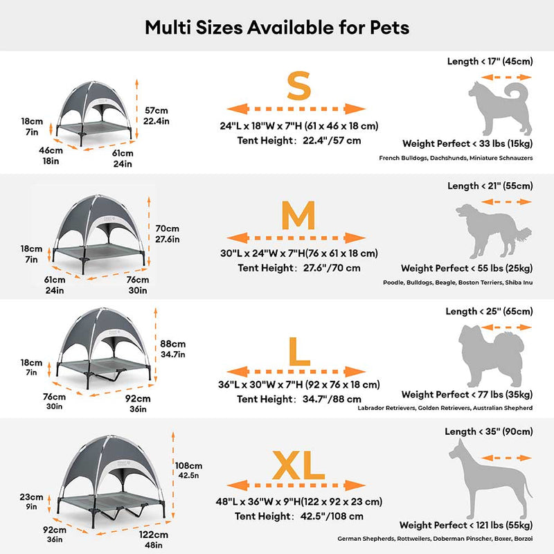 Multi-Functional Breathable Cooling Elevated Dog Bed with Canopy - PawAir