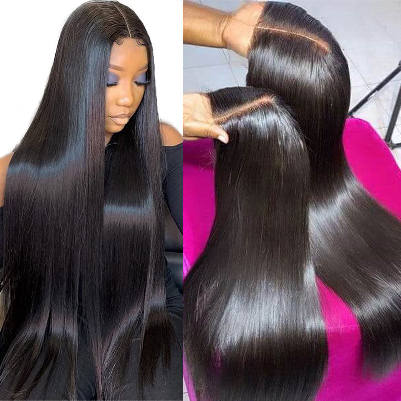 Klaiyi Straight Hair 7x5 Bye Bye Knots 13x4 Pre-Everything Put On and Go Glueless Wig  Flash Sale Affordable Lace Part Wig