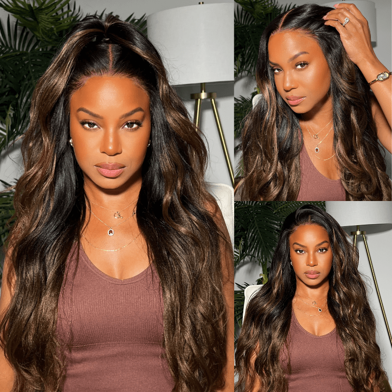 Klaiyi Summer Bob Ombre Chestnut Brown Short Bob Wig 7x5 Bye-Bye Knots Wig Flash Sale