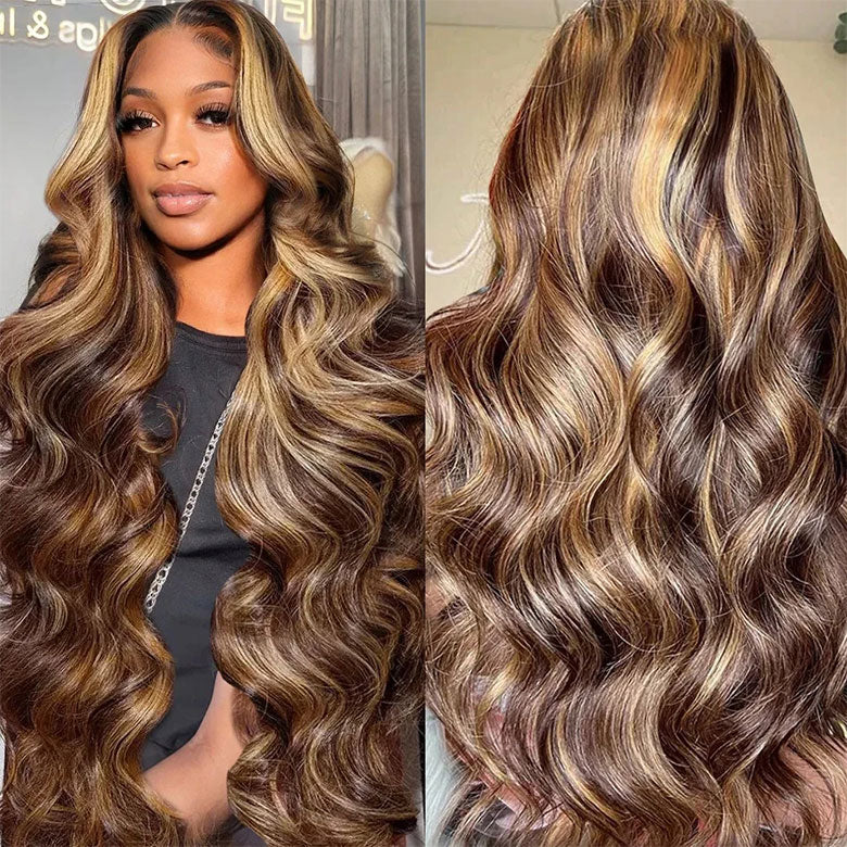 Klaiyi 7x5 Highlight Blonde Body Wave Bye Bye Knots Wig 4.0  Put On and Go Bleach Knots Wig Human Hair Flash Sale