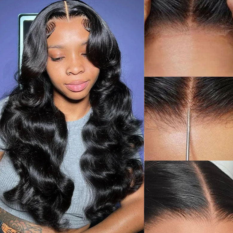 Klaiyi 7x5 Bye Bye Knots /13x4 Drawstring Body Wave Glueless Human Hair Wig Flash Sale