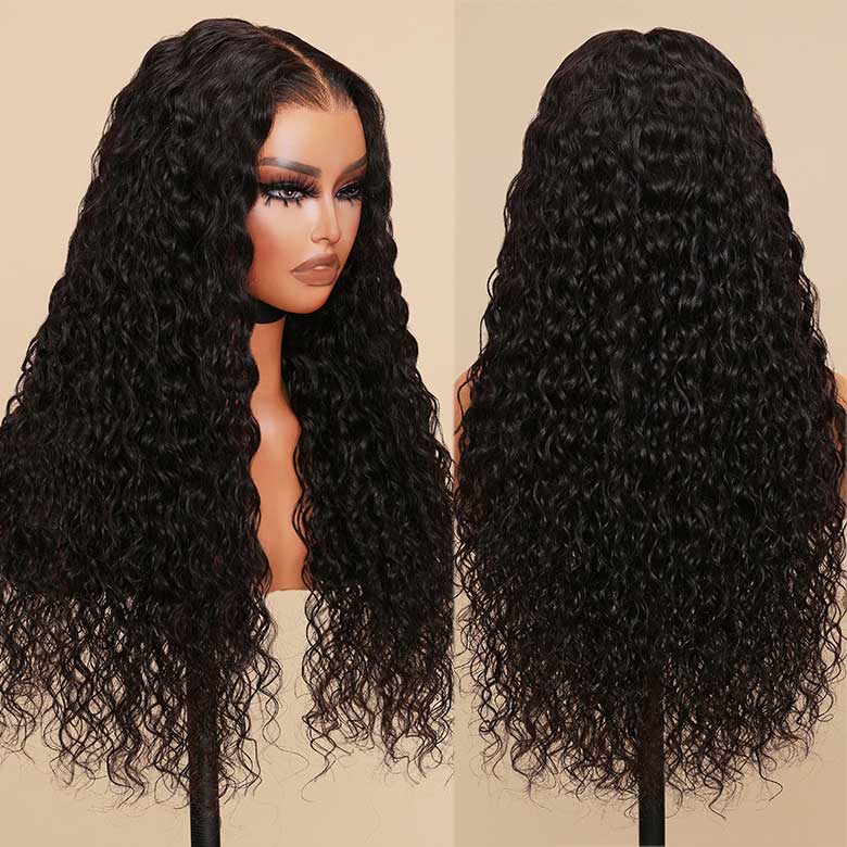 Klaiyi Water Wave 5x5 HD Blend Away™ Lace Wig 180% Glueless Wigs Melted All Skin Human Hair