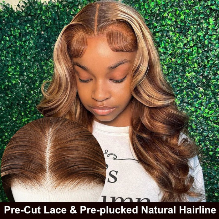 Klaiyi 7x5 Highlight Blonde Body Wave Bye Bye Knots Wig 4.0  Put On and Go Bleach Knots Wig Human Hair Flash Sale