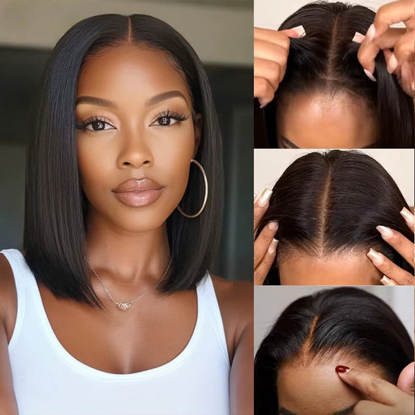 Klaiyi Put On and Go Glueless Bob Wig 13x4 Pre Everything/ 7×5 Bye Bye Knots Pre-Cut Lace Wig Beginner Friendly Flash Sale