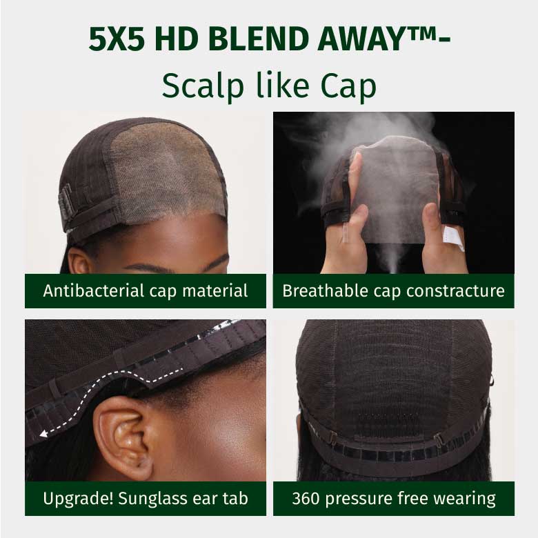Klaiyi 5x5 HD Blend Away™ HD Lace Wig 180% Density Water Wave Glueless Wigs Melted All Skin Flash Sale