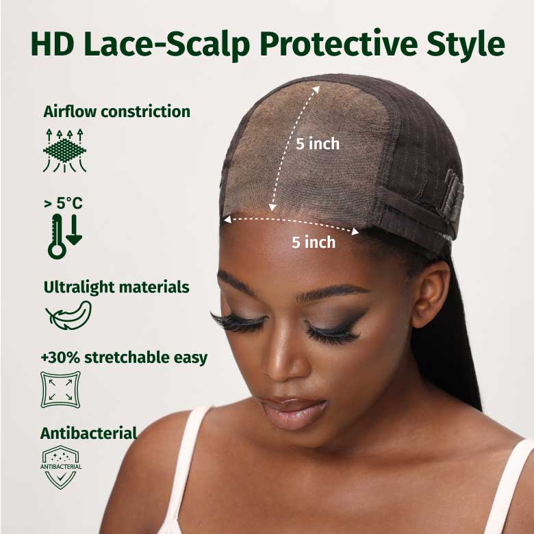 Klaiyi 5x5 HD Blend Away™ HD Lace Wig 180% Density Water Wave Glueless Wigs Melted All Skin Flash Sale