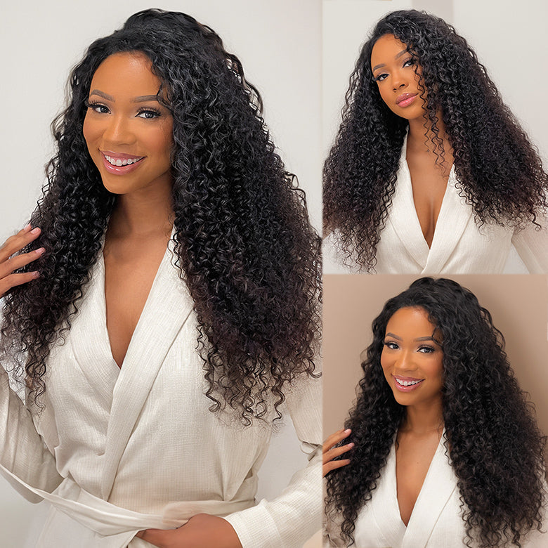 Klaiyi Jerry Curl Human Hair Wigs 7X5 Bye Bye Knots Lace Closure Wigs Flash Sale