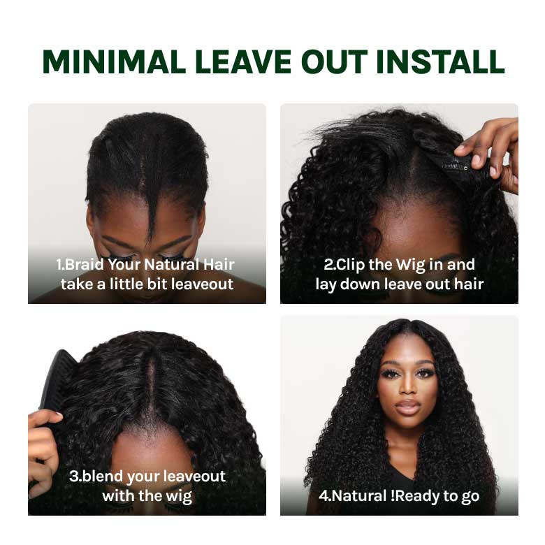 Klaiyi Ombre Chestnut Brown Yaki Straight EasiContour V Part Wigs Human Hair No Glue Protective Style Wig Flash Sale