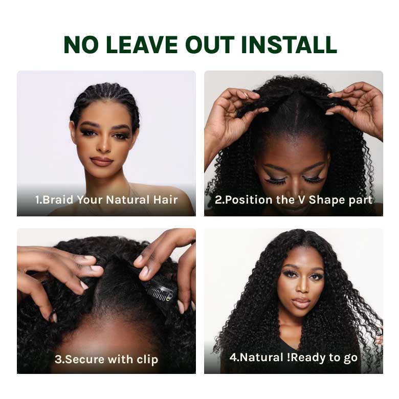 Klaiyi Ombre Chestnut Brown Yaki Straight EasiContour V Part Wigs Human Hair No Glue Protective Style Wig Flash Sale