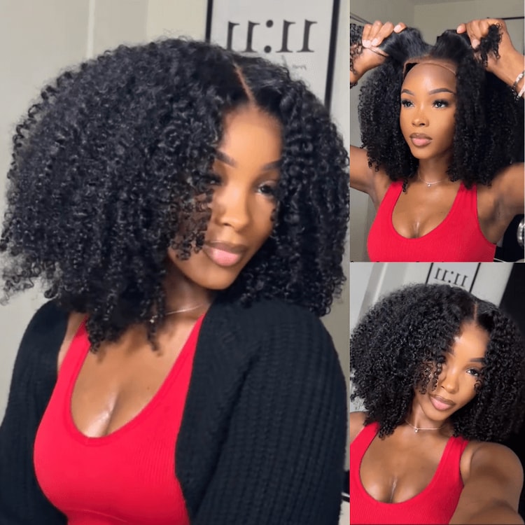 Klaiyi 4C Kinky Edge Wig Realistic Super Natural 4C Kinky Curly 7x5 Bye Bye Knots Wig Flash Sale