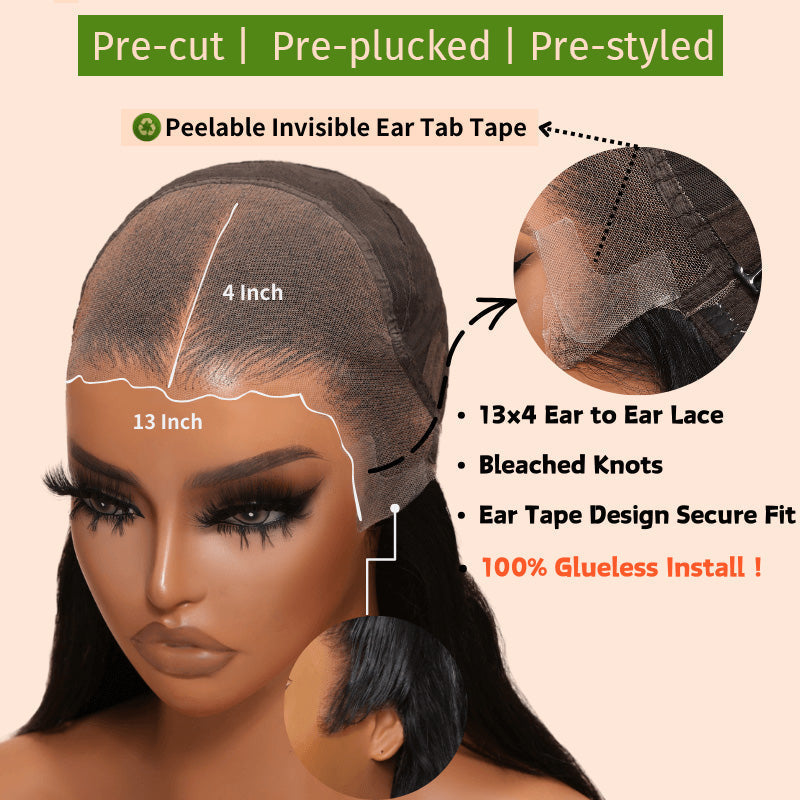 $200 OFF Over $201,Code:SAVE200 | Klaiyi 7x5 Bye Bye Knots Glueless Wig  Body Wave Pre Cut Lace Wigs Flash Sale